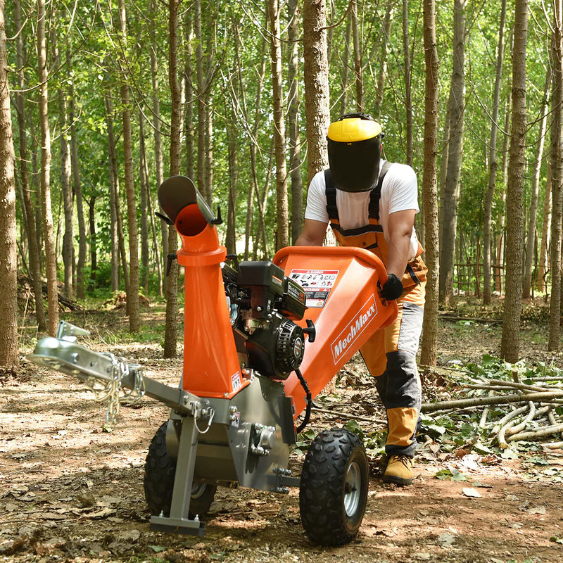 Powerful 7HP Rato 212cc Gas Wood Chipper with Towbar - Model GS650 (4-Inch Capacity)