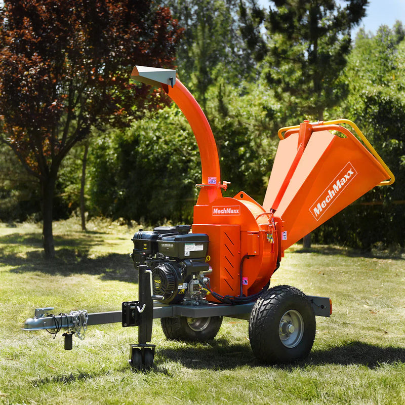 Powerful 14HP Gasoline Engine Wood Chipper with Tail Light - 5-Inch E-stat B&S VANGUARD 408cc, Model P4205