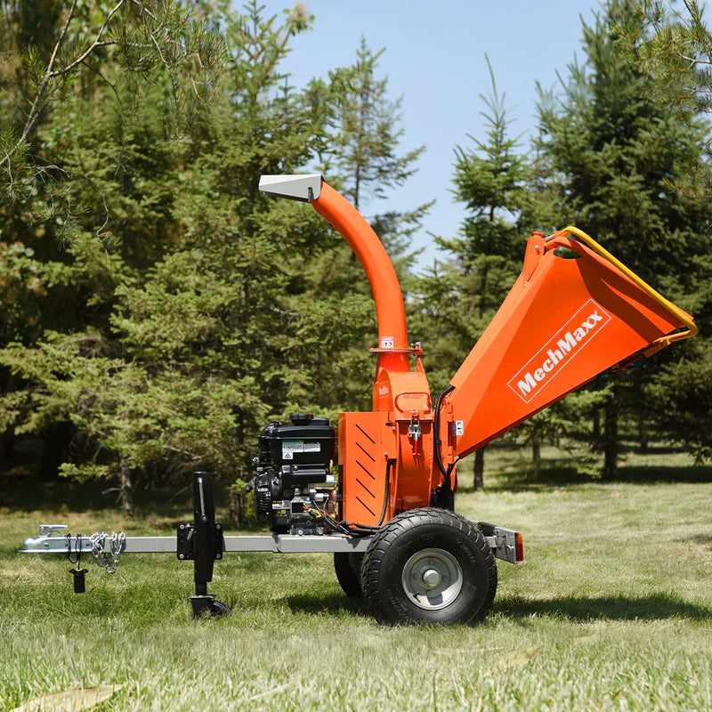 Powerful 14HP Gasoline Engine Wood Chipper with Tail Light - 5-Inch E-stat B&S VANGUARD 408cc, Model P4205