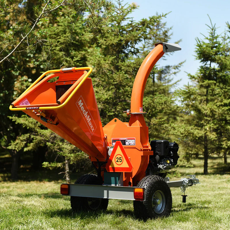 Powerful 14HP Gasoline Engine Wood Chipper with Tail Light - 5-Inch E-stat B&S VANGUARD 408cc, Model P4205