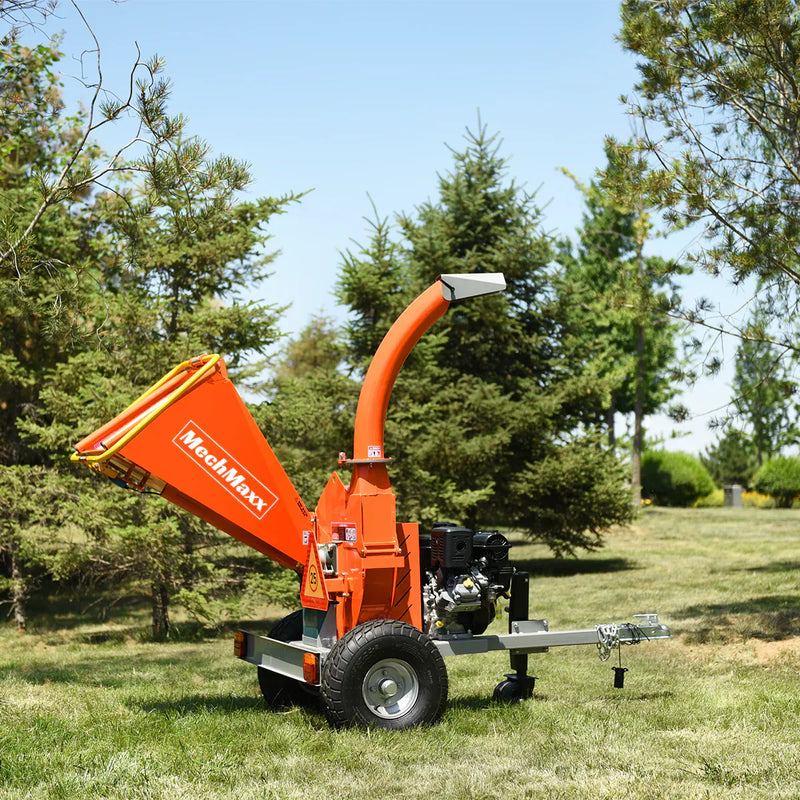 Powerful 14HP Gasoline Engine Wood Chipper with Tail Light - 5-Inch E-stat B&S VANGUARD 408cc, Model P4205