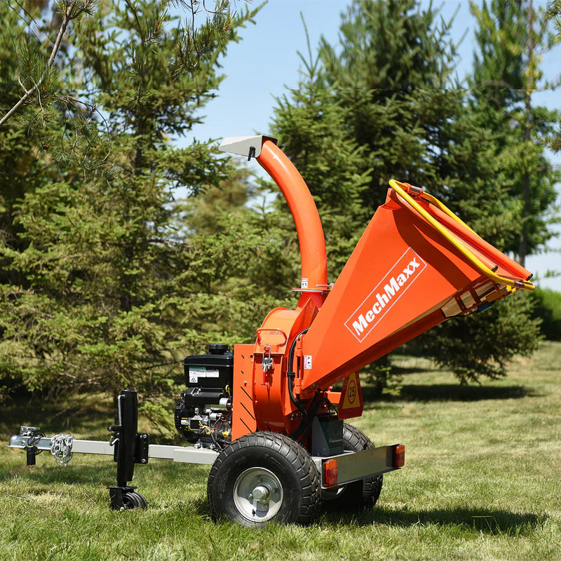 Powerful 14HP Gasoline Engine Wood Chipper with Tail Light - 5-Inch E-stat B&S VANGUARD 408cc, Model P4205